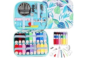 Sewing Kit for Adults Needle and Thread Kit for Sewing with PU Case, AUERVO Portable Basic Sewing Kit, Hand Sewing Kit, Sewing Repair Kits for Beginners Traveler Emergency