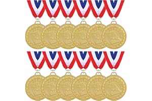 DONRIME Cornhole Medals for Awards for Kids Adults, 12-Pack Gold Metals Awards Medal for Kid’s Sports Cornhole Team Participation Trophies, Cornhole Party Favors, 2 Inches