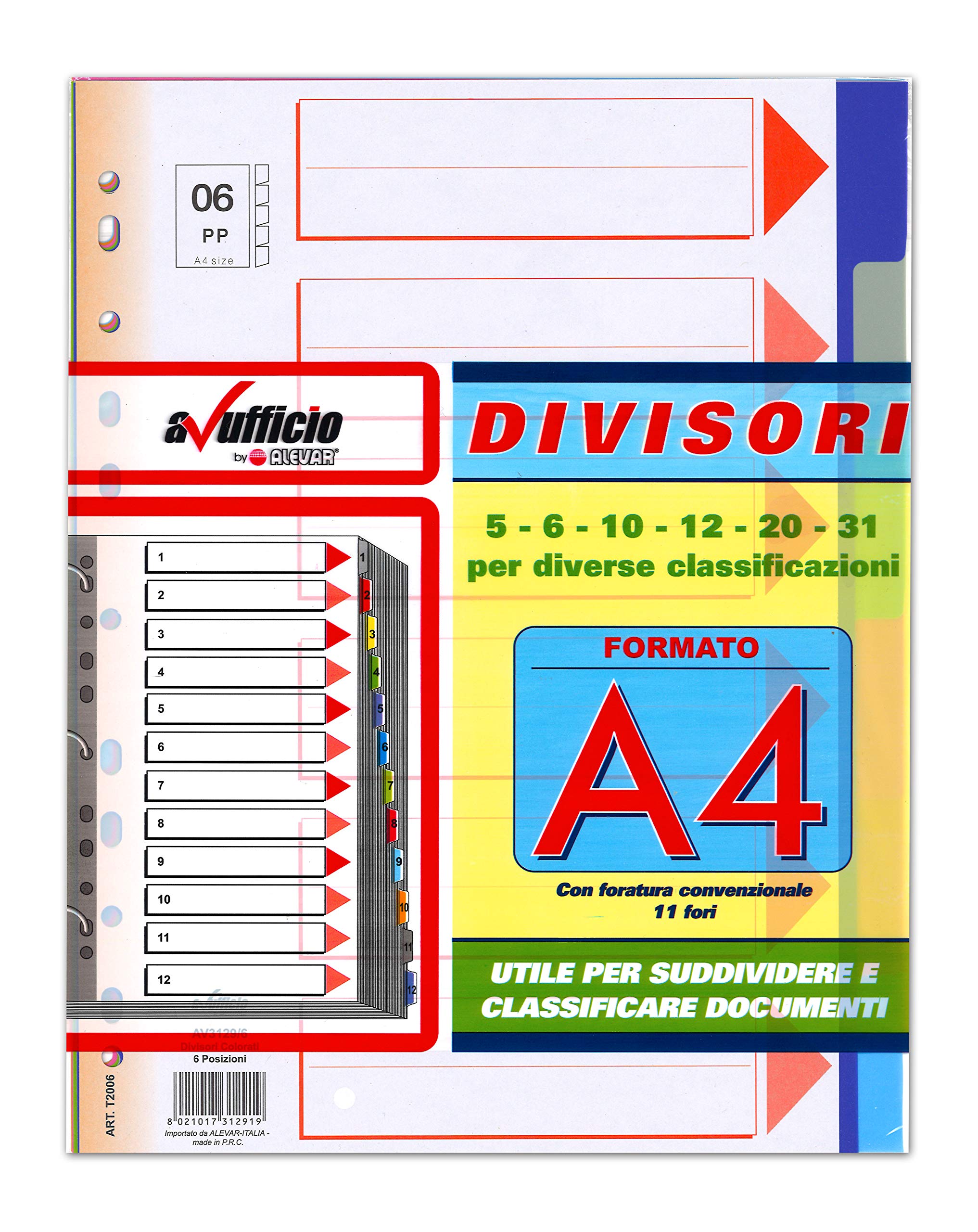 Alevar 3129/6 Ring Binder Dividers