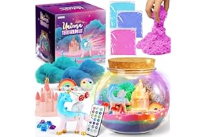 LAOESE Unicorns Gifts for Girls - Unicorns Terrarium Kit for Kids - Birthday Gift for Girls Ages 4 5 6 7 8-12 Year Old - DIY Unicorns Toys for Girls - Arts and Crafts Kit for Kids - Best Girls Presents Stuff