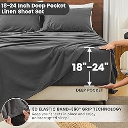 Bedlifes 100% French Linen Sheets Queen Size