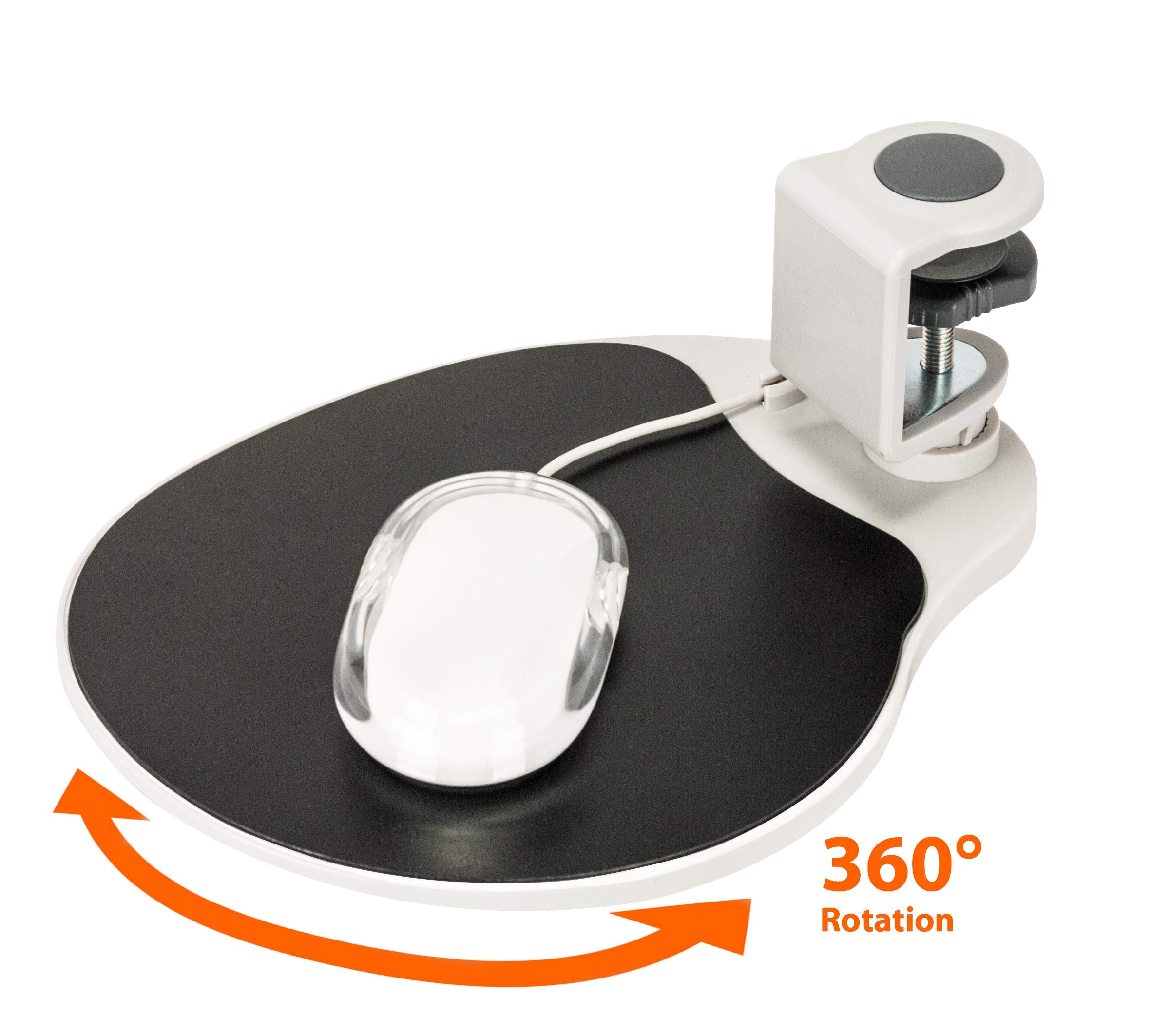 Clamp on Mouse Platform Under Desk Shelf Rotating,Adjustable Ergonomic