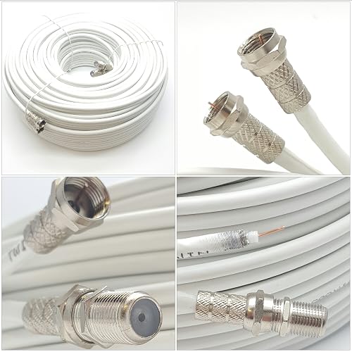 thumbnail image 2 of DIY 10m White Twin Shotgun Satellite Coax Cable – TV Extension For Sky HD Q / Freesat 2 of 5