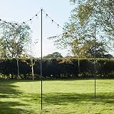 Lights4fun 2.75m Black Outdoor Festoon Pole for Garden String Lights view 1