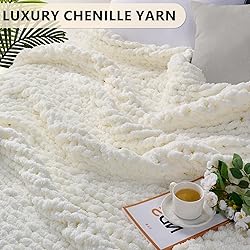 L'AGRATY Chunky Knit Blanket Throw: Soft Chenille