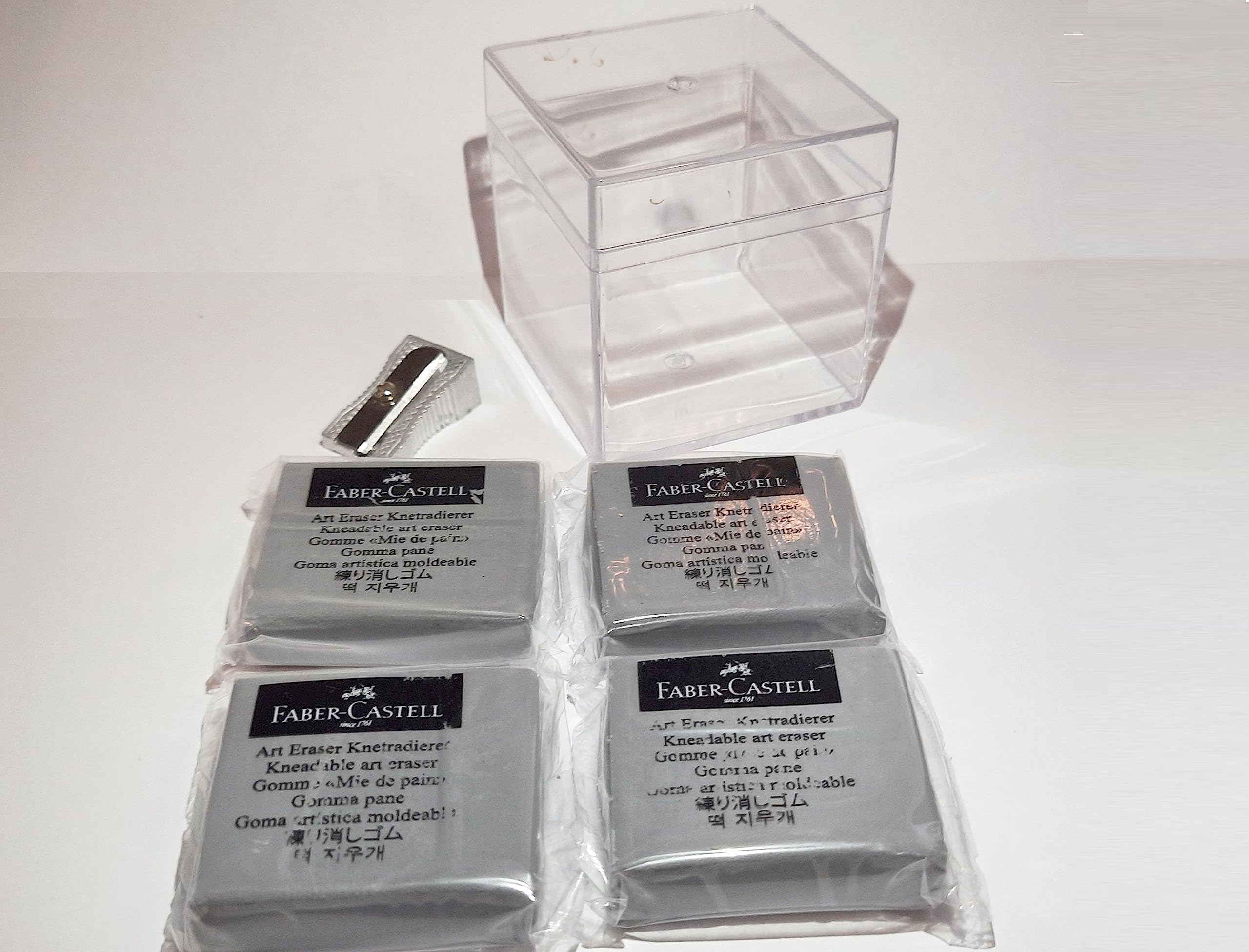 Faber-Castell Grey Rectangular Kneaded Art Erasers (4 in a pack)