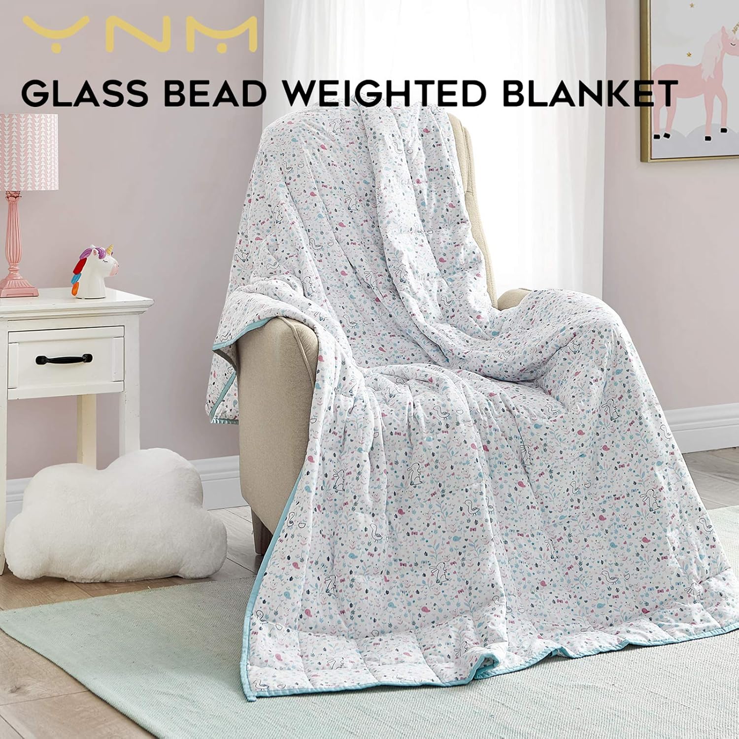 YnM Weighted Blanket — Heavy 100% Oeko-Tex Certified Cotton Material with Premium Glass Beads (Dark Grey, 48''x72'' 15lbs), Suit for One Person(~140lb) Use on Twin/Full Bed: Home & Kitchen
