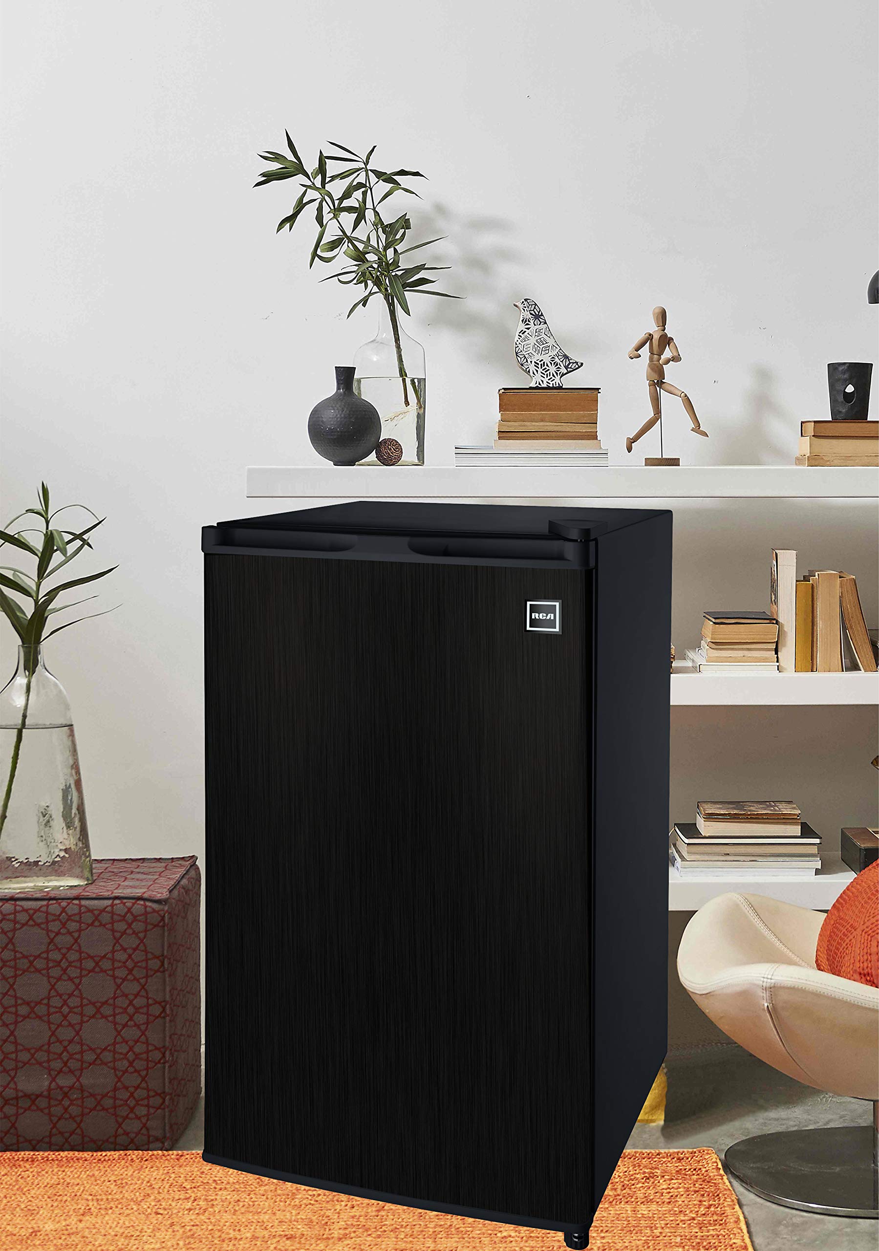 ARCTIC CHEF ACFR335, 3.2 Cu Ft Compact Design Mini Fridge with Freezer, Stainless, Black SS