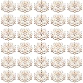 30pcs Pearl Rhinestone Buttons Faux Pearl Buttons Embellishments Flatback Rhinestone for Jewelry Making Clothes Shoes Wedding DIY Decor Golden