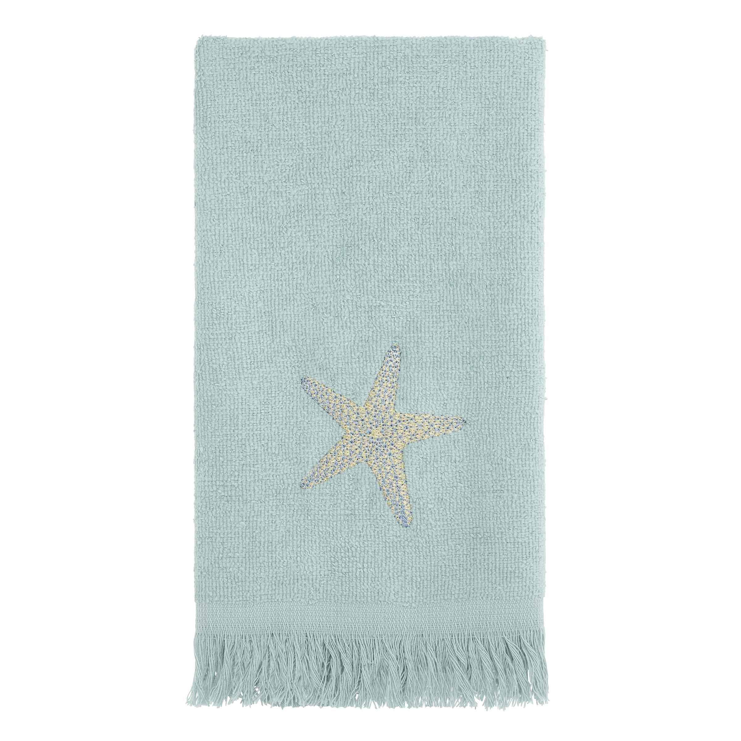Avanti Linens - Fingertip Towel, Soft & Absorbent Cotton Towel, Coastal Inspired Bathroom Accessories (By the Sea Collection, Mineral)