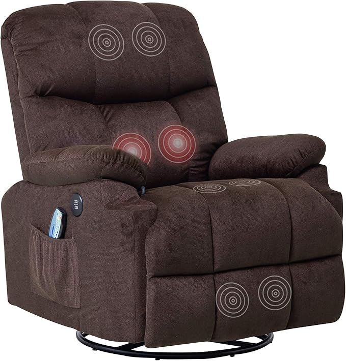 Mecor Massage Recliner Chair Fabric Rocker Recliner with