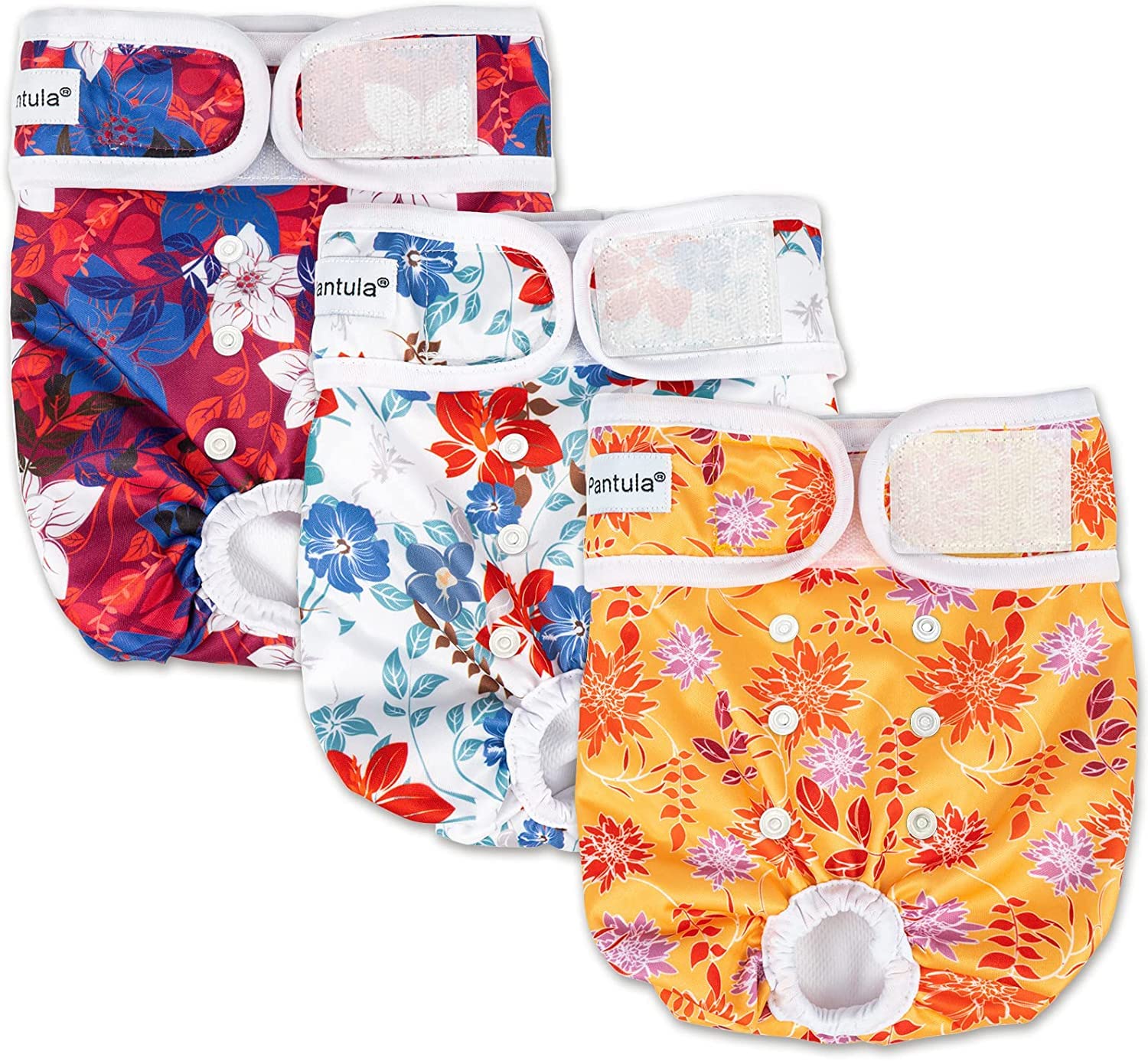 Pet Soft Dog Nappies Female - Washable Female Period Pants for Dogs Pets, Incontinence Reusable Dog Diapers 3Pack
