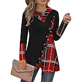 Cestyle Womens Fall Long Sleeve Cowl Neck Asymmetrical Hemline Flowy Tunic Top