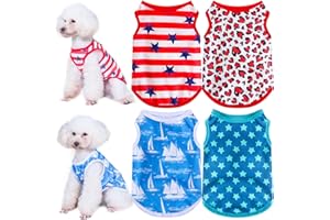 BAEJMJK 4 Pieces Dog Shirts Breathable Dog T-Shirts for Small Dogs Cats Girl Boy Dog Clothes Sleeveless Small Pet Puppy Sweatshirt Spring Summer Doggy Clothes（Small）