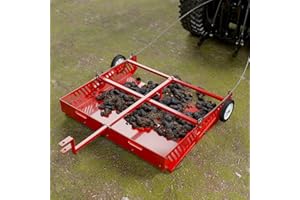 Efficraft Manure Fork 2-in-1 Manure Scoop & Tow Behind Trailer, Yard Sweeper for Horse Manure - Heavy Duty Drag Manure Collector, Versatile Lawn Sweeper, Efficient Cleanup Tools