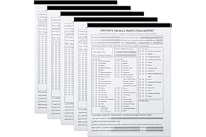 Motiskyy 5 Pack 5.5" x 8.5" Detailed Driver's Vehicle Inspection Report Book Daily Pre Trip Inspection Report 31 Sets of Forms Per Book 2-ply Carbonless for Drivers and Truckers