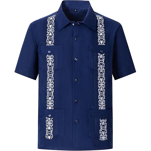 Amazon.com: MAXJON Men's Short Sleeve Cuban Guayabera Shirts Full