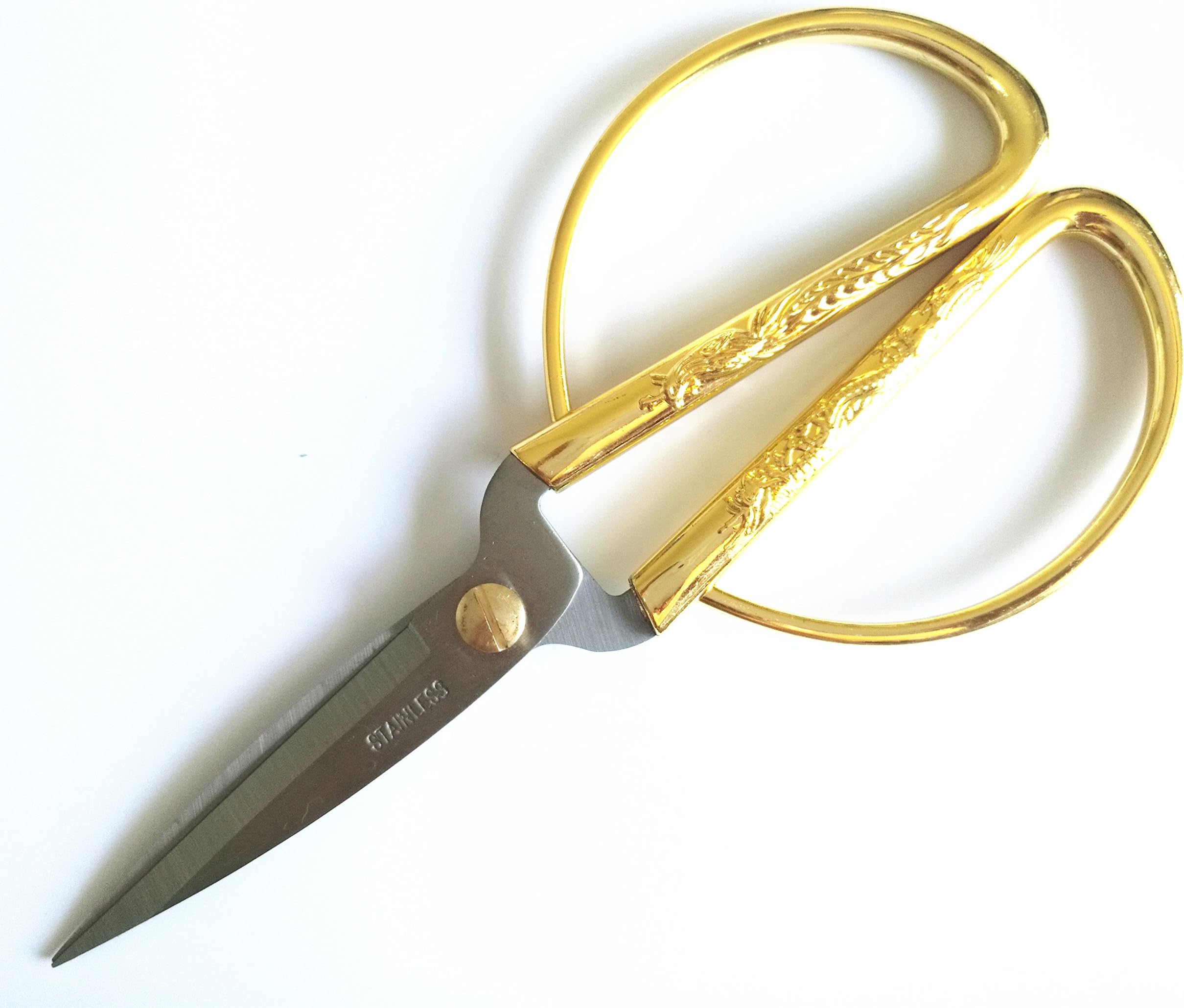CYHYIXUAN 2# HOUSEHOLD SCISSORS STAINLESS STEEL GOLD-PLATING Chinese traditional dragon and phoenix designs
