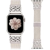 TOYOUTHS Braided Magnetic Band Compatible with Apple Watch Bands 38/40/41/42/44/45/46/49mm Women Men, Dressy Celtic Metal Stretchy Elastic Strap for iWatch Series 11 10 9 8 7 6 5 4 SE/Ultra 3 2 1