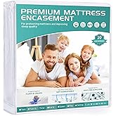 54“x75“ Full Size Mattress Protector Waterproof Fits 6-9" Deep, Zippered WINKAURA Mattress Pad Cover with Breathable Soft Pre