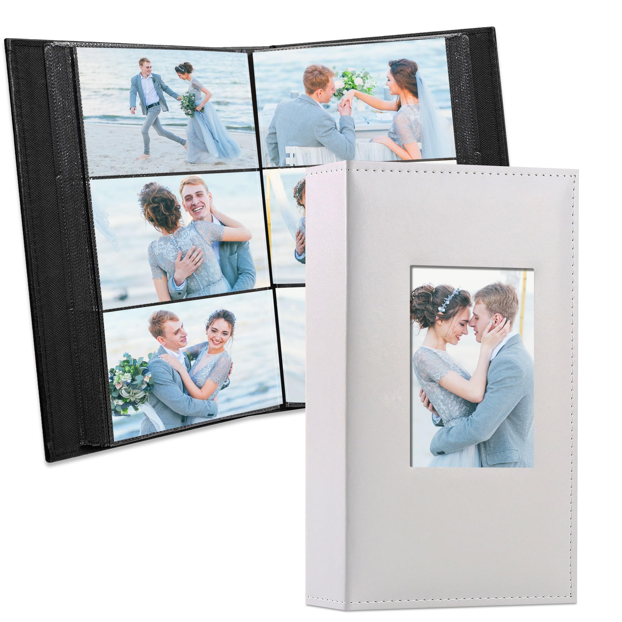 Vienrose Photo Albums Slip in 6x4 300 Photos Leather Cover Extra Large Capacity for Family Wedding Anniversary Baby Vacation