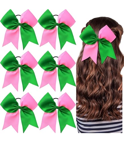 12 Pcs Witch Hair Accessories Glitter Pink Green Bows Scrunchies for Girls 81uq-1UbGeL._AC_UL200_SR200,  main image 2