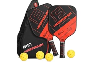 A11N SPORTS Pickleball Paddles Set of 2 Graphite Surface Rackets with 4 Pickleball Balls and Pickleball Bag for Beginners - USAPA Approved