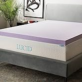 LUCID Lavender Infused Memory Foam Mattress Topper, Twin XL, 3 Inch, Ventilated Design - Lavender Topper