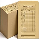Noveread 1200 Pcs Cashier Deposit Report Envelopes Kraft, 6.5 x 3.5 Inch Cash Stuffing Supplies for Business Coins, Register Money Holder, Stores Retailers, Banks, Cash, Credit Cards