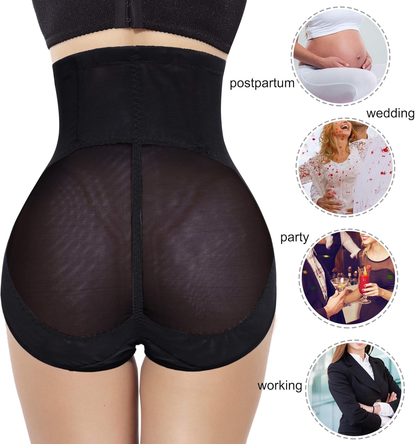 Nebility Women Butt Lifter Shapewear Hi-Waist Double Tummy Control Panty Waist Trainer Body Shaper at  Women’s Clothing store