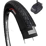 Fincci Set 26 x 2.10 Inch 54-559 Slick Tyre with Schrader Inner Tube for Road Mountain Hybrid Bike Bicycle
