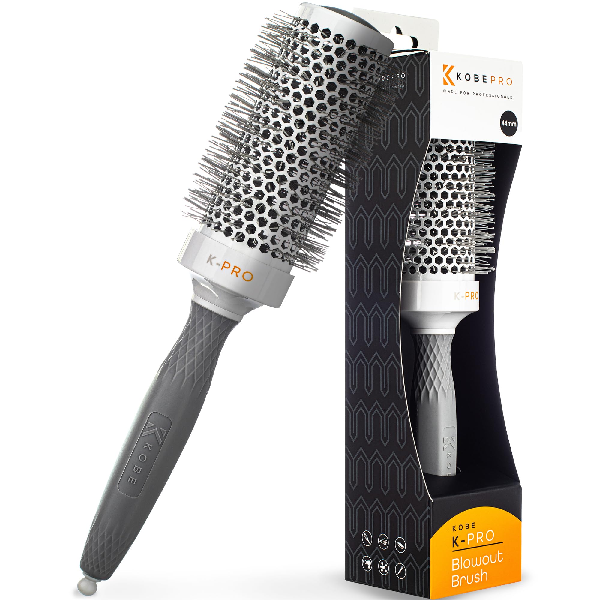 K-Pro 44mm Radial Ceramic & Ionic Hair Brush for Blowout & Blowdry - Professional Blow Dry Brush for Salon-Quality Results, Enhance Volume and Shine, Ideal for All Hair Types