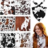 Berlune 6/12 Pcs Western Cowgirl Bandanas Gifts Bulk 21 x 21'' Wild Rags for Women Western Cowgirl Cowboy Head Scarf Wrap