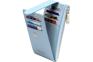 Badiya RFID Card Holder Wallet for Women Slim Wallets Bifold Multi Card Case Zipper Coin Purse