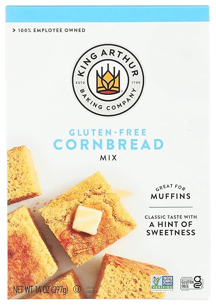 KING ARTHUR FLOUR, CORNBREAD + MUFFIN MIX, GLUTEN FREE, 14 OUNCE (PACKAGING MAY VARY)