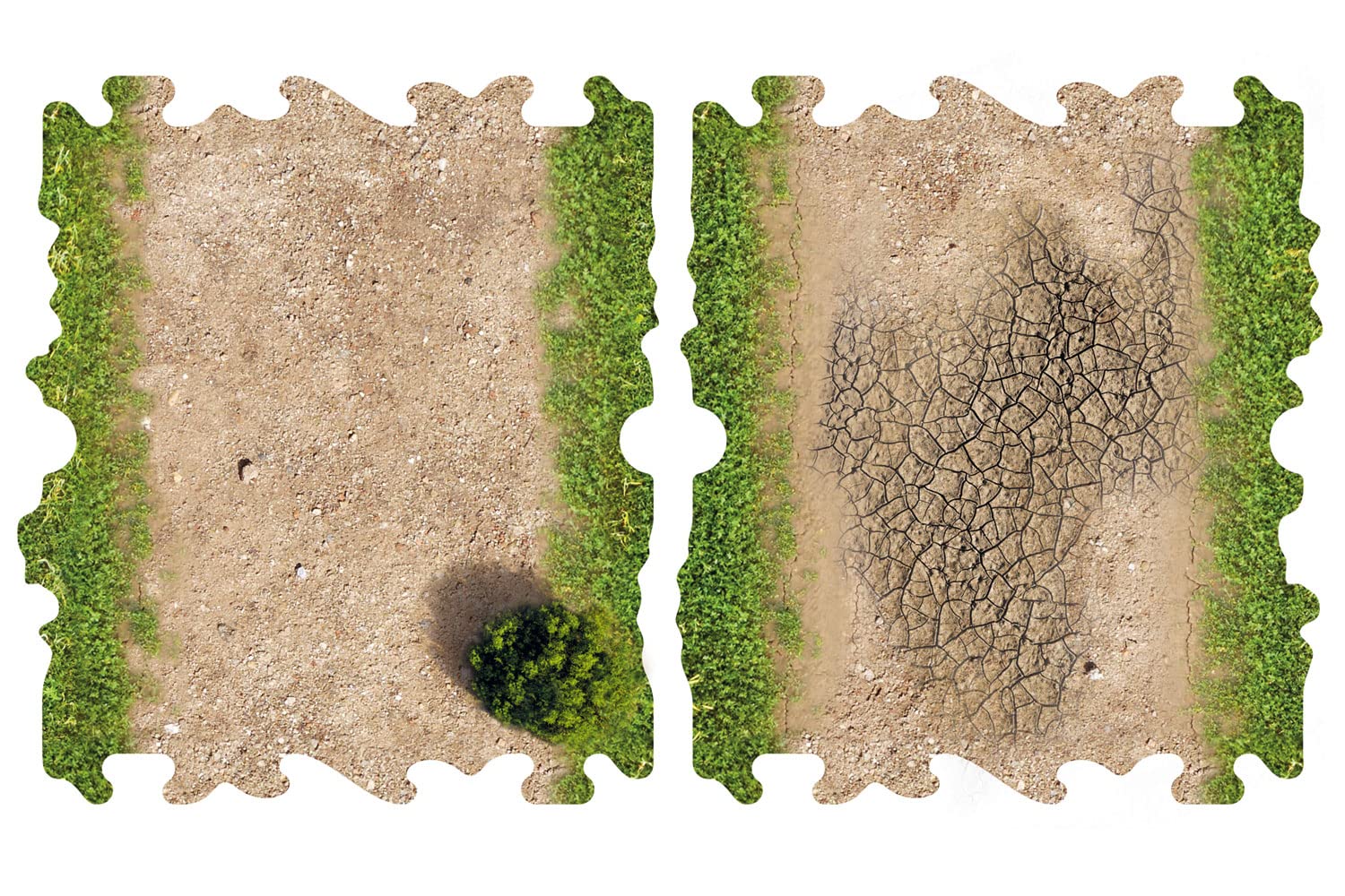 Toyswd CRAWLER PARK 2 X DIRT AND GRASS HALF STRAIGHTS FOR 1/24 RC CRAWLER