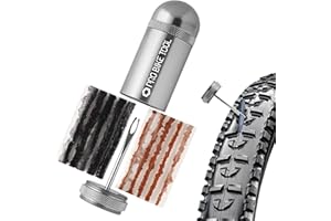 PRO BIKE TOOL Tubeless Bike Tyre Repair Kit – for MTB and Road Bicycle Tyres – Fix a Puncture or Flat, Fast – Tackle Set Includes Storage Canister, Plugger Tool and Plugs