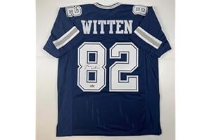 HOFSM.COM HALL OF FAME SPORTS MEMORABILIA Facsimile Autographed Jason Witten Dallas Blue Reprint Laser Auto Football Jersey Size Men's XL