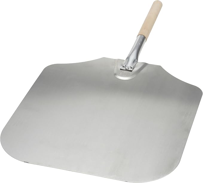 Kitchen Supply 16 Inch x 18 Inch Aluminum Pizza Peel with Wood Handle