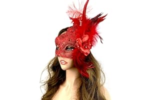 STORM BUY] Women Lady Girls Costume Venetian mask Feather Masquerade Mask Halloween Mardi Gras Cosplay Party Masque
