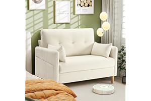 Hanherry Loveseat Sofa, 47” Small Couch for Living Room, Comfy Chenille Fabric Love Seat for Bedroom withThrow Pillow,Removable Cushion Cover,Couches for Small Space,Apartment,Dorm