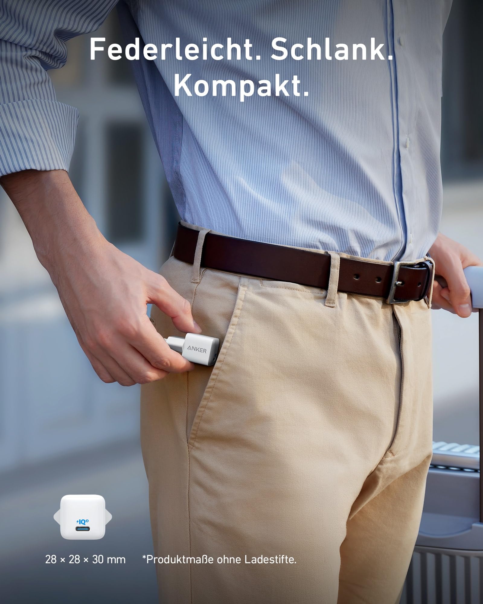 USB C Ladegerät 20W, Anker 511 Ladegerät (Nano), PIQ 3.0 robustes kompaktes Schnellladegerät mit 180cm USB C Kabel, für iPhone 16 / 15 / iPad Pro 4