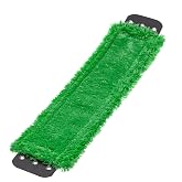 UNGER Commercial SmartColor MicroMop 15.0, 16" Green Microfiber Mop MM400 | Heavy-Duty Floor Cleaning for Stone &amp; Tile Floors; 16" Wet Dry Mop Pad; Ergonomic Design; Built for up to 500 wash cycles