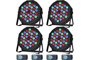 ESDABEM Stage Lights Dj Lights for Parties Led Stage Lights Sound Activated Portable Party Lights Par Lights 36 Led RGB Remote Control Disco Lights Uplights for Indoor Events Bar Birthday Wedding Outdoor