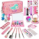 HOMCENT Kids Pretend Makeup Kit for Girls, 23 Pc Toddler Girl Toys Play Makeup, Kids Washable Makeup Set with A Glitter Cosme