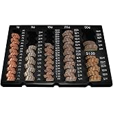 BankSupplies Self Counting Coin Tray Six Denomination Loose Change Organizer Non Slip Coin Counter