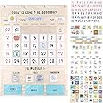 The Peanutshell Learning Calendar Wall Chart - Homeschool Supplies, Interactive Pocket Chart for Toddlers & Kids - Preschool Learning Activity Board, Circle Time Board for Classroom - Good Day