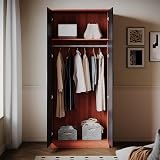 ELEGANT Soft Close 2 Door Wardrobe with Mirrored High Gloss Black Walnut view 9