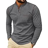 Sailwind Men's Henley Shirts Long Sleeve Button T-Shirt Casual Stylish Cotton Pullover Shirt with Pocket