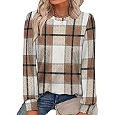Alaroo Womens Long Sleeve Shirts 2025 Fall Tunic Tops Crewneck Blouses Print